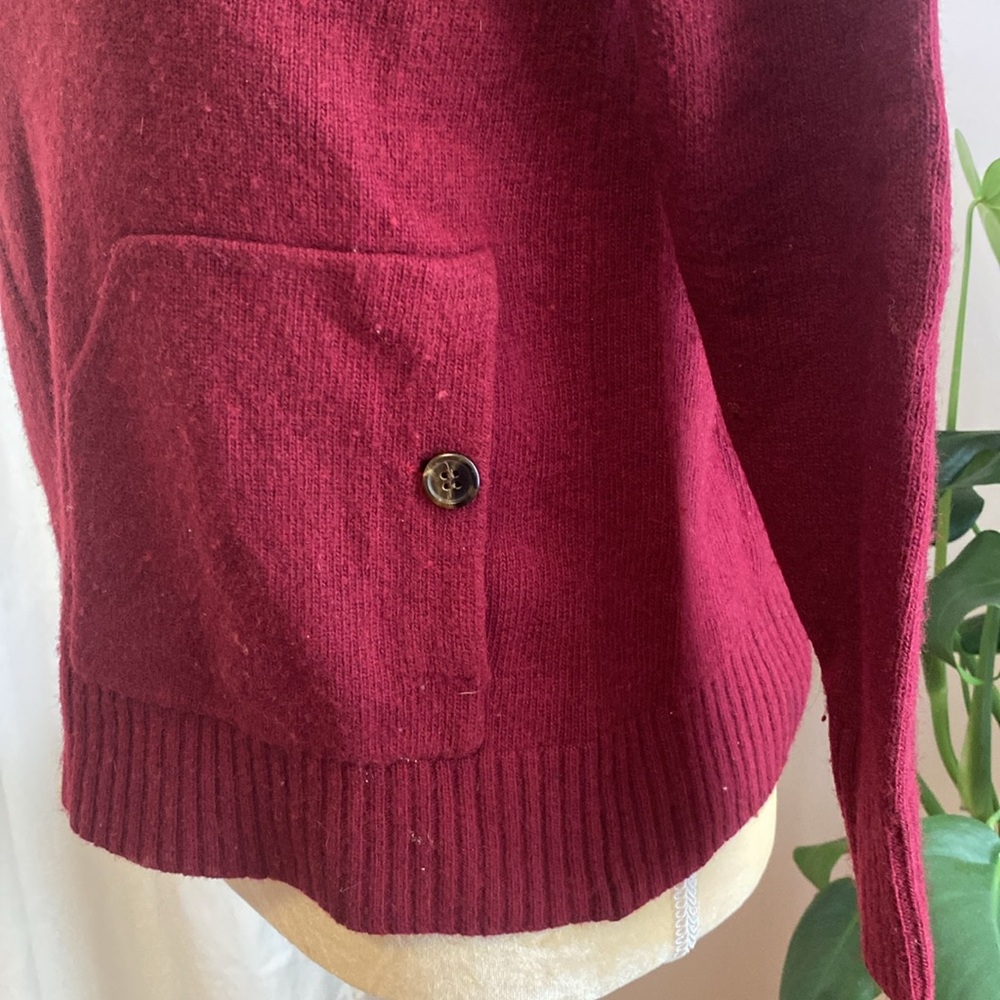 J. Crew Maroon Sweater With Button Patch Pockets - image 6